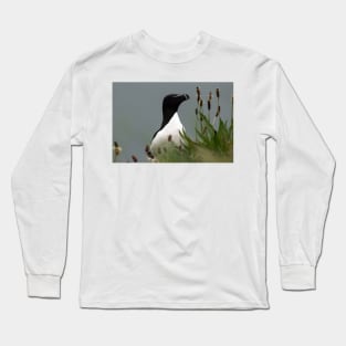 Razorbill on a cliff edge Long Sleeve T-Shirt